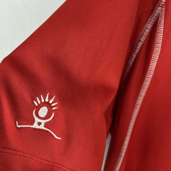 Nike Golf Men's Polo Shirt Red Dri-Fit Size Large Logo Embroidered Short Sleeve - Picture 3 of 5